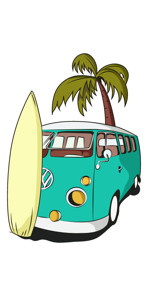 Volkswagen T1 Hippie Png File (beige, black, white, teal, olive)