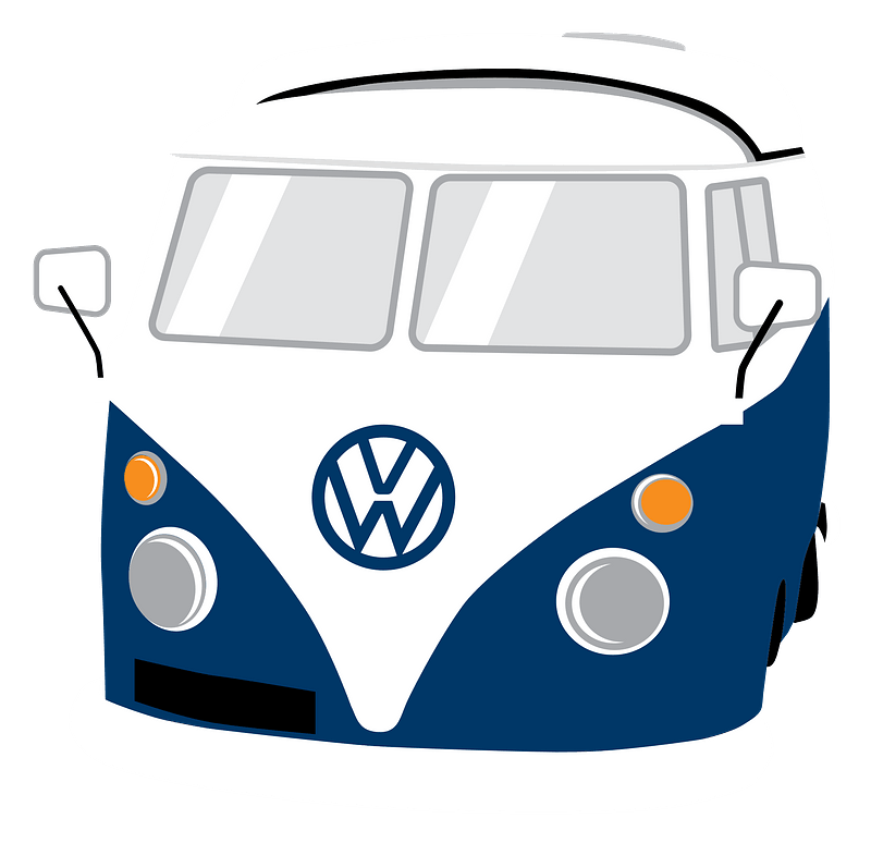 Volkswagen T1 Hippie Png Isolated Photo (lavender, black, gray, white, navy)