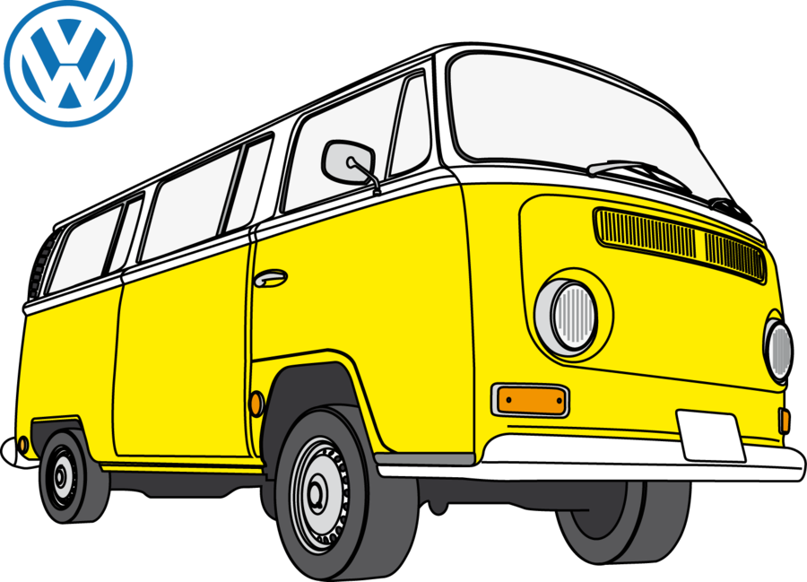 Volkswagen T1 Hippie Png Photo (yellow, black, gray, white)