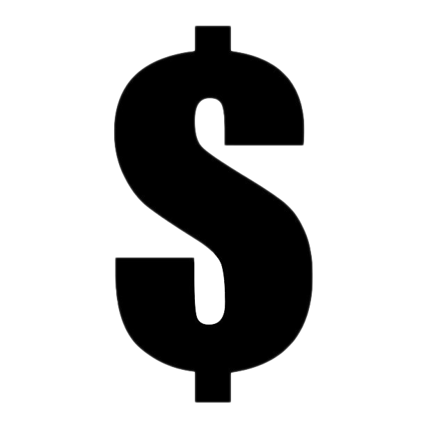 Dollar Sign Transparent Png (lavender, indigo, white, black, silver)