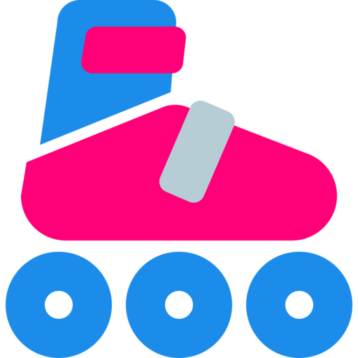 Roller Skates Free Png Icon (teal, purple, black, red, silver)