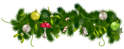 Holly Christmas Garland Png Clipart 1 (black, green)