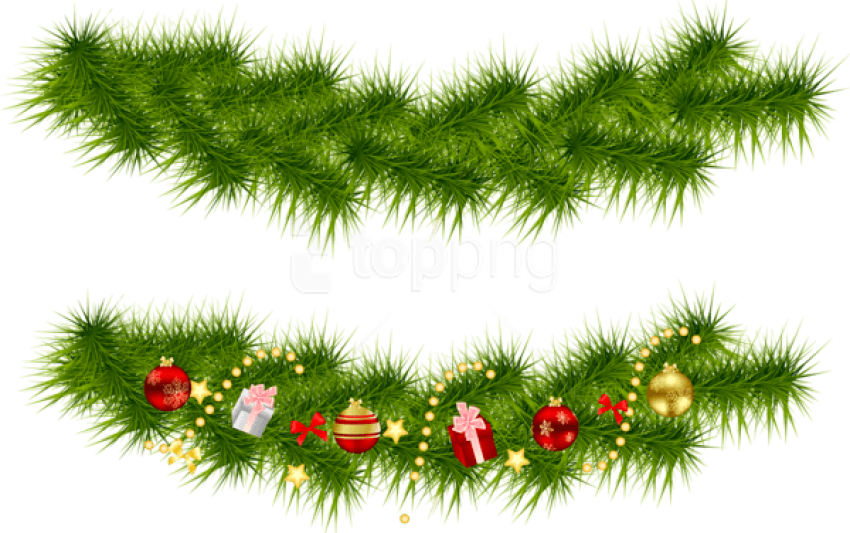 Holly Christmas Garland Png Image 1 (olive, green, white)