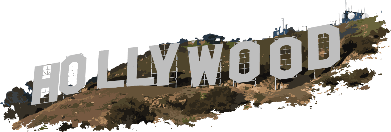 Hollywood Sign Png Download Image (black, silver)