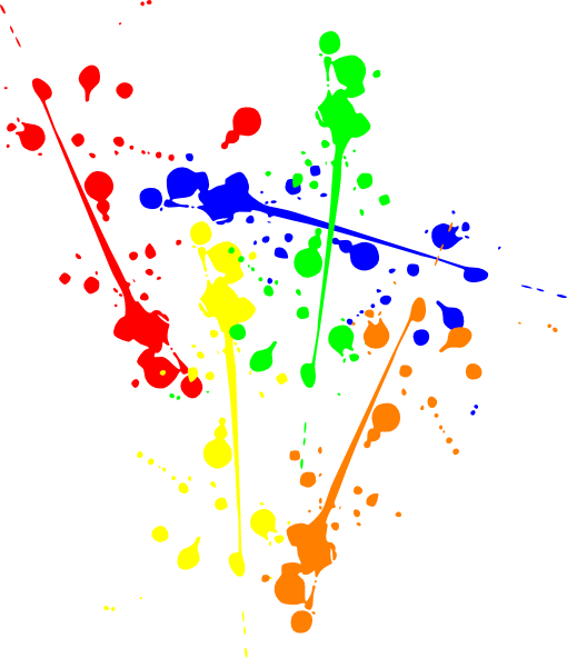 Color Paint Art Png Hd (yellow, white, blue, lime, red)