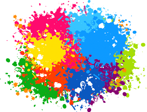 Color Splash Png (teal, gold, black, red, greenish blue)