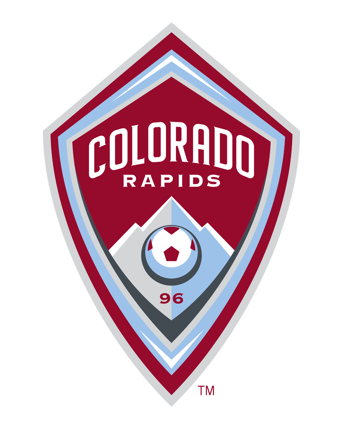 Colorado Rapids Club Png File (white, black, silver, maroon)