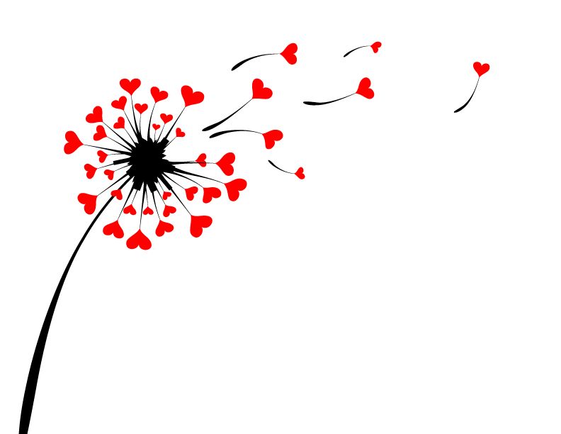 Colored Dandelion Png Image (black, white, red)