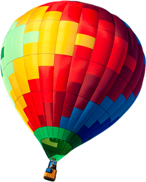 Colorful Air Balloon Png File (black, gold, red)