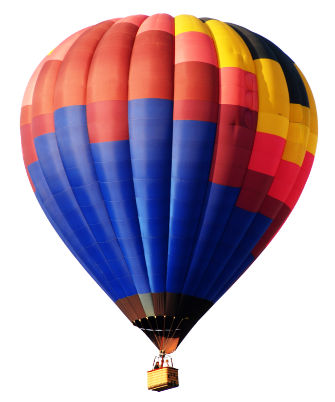 Colorful Air Balloon Transparent Background (black, navy)