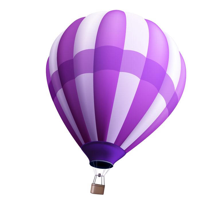 Colorful Air Balloon Transparent Images Png (lavender, black, white)