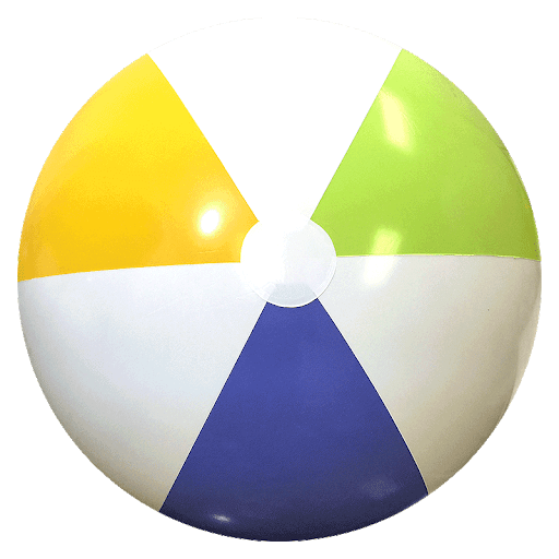 Colorful Beach Ball Kids Png (yellow, indigo, gray, white, gold)