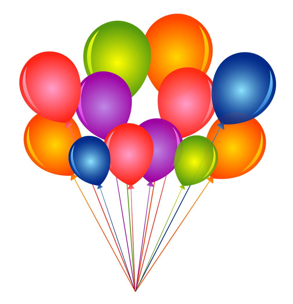 Colorful Bunch Of Balloons Png Clipart (orange, black, chocolate)