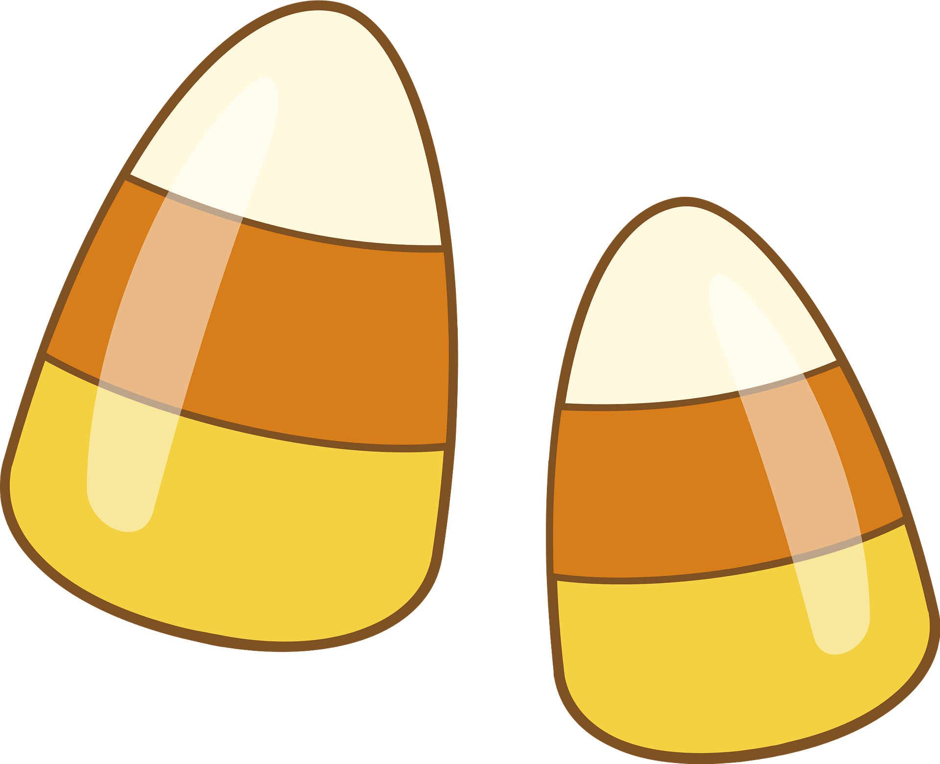 Colorful Candy Corn Transparent Background (chocolate, gray, beige, salmon, gold)