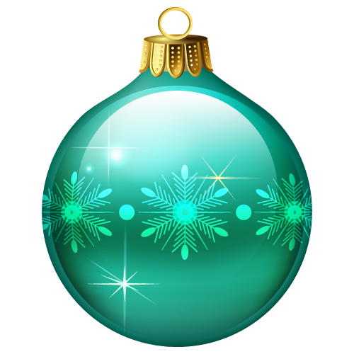 Colorful Christmas Bauble Png Photo (black, teal)