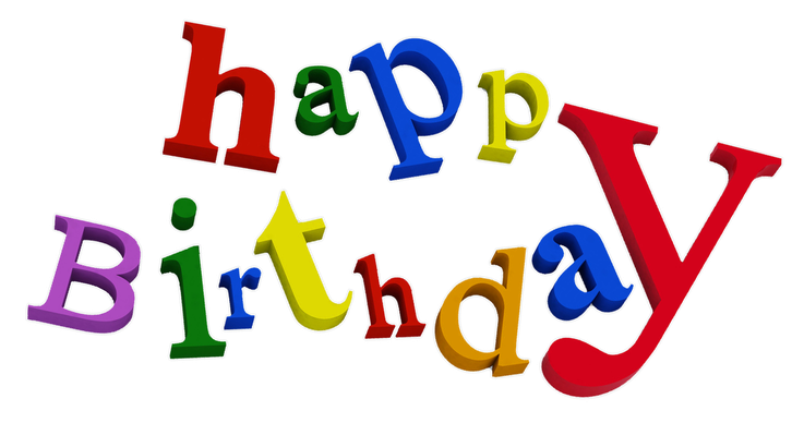 Colorful Happy Birthday Text Png (gold, black, red)