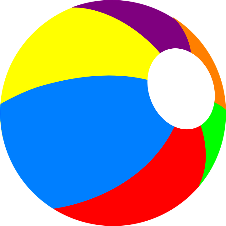 Colorful Vector Beach Ball Png (blue, yellow, black, white, red)