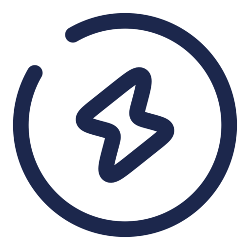 Bolt Circle Free Png Icon (navy, black)