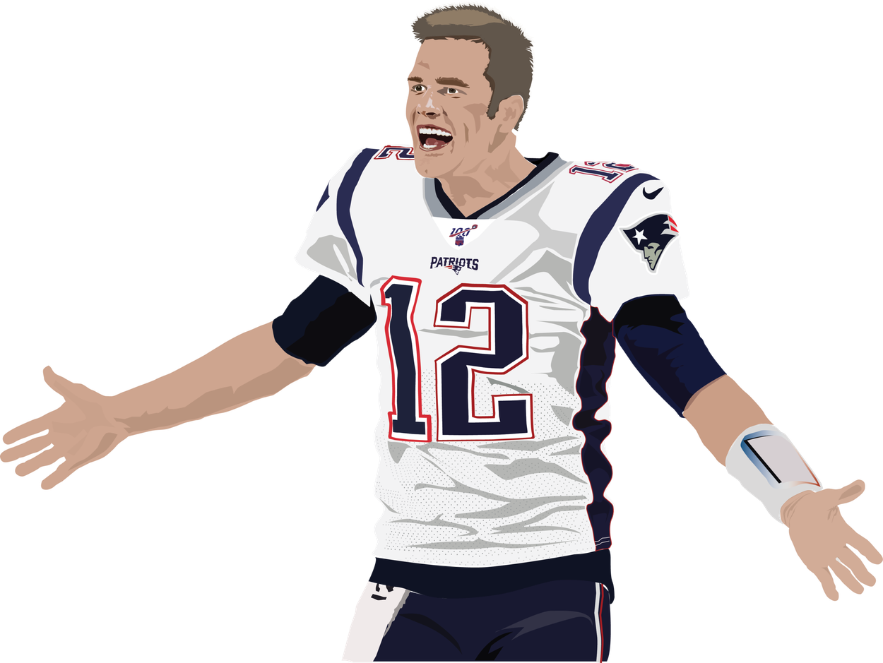 Tom Brady Png Pic (black, salmon, lavender, white)