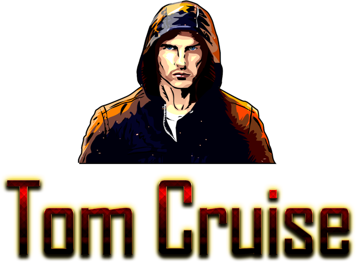 Tom Cruise Transparent Background (olive, black, gold)