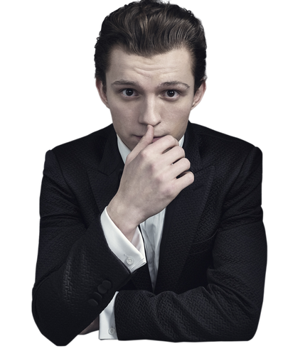 Tom Holland In Suit Png Clipart (black)