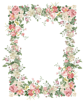 Romantic Flower Frame Png Clipart (black)