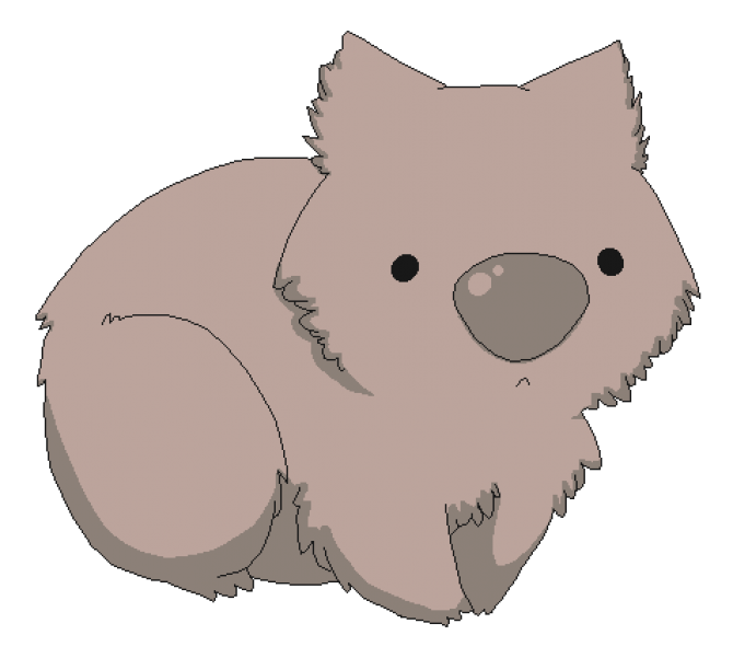 Wombat Png Clipart (black, gray, silver)