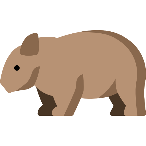 Wombat Png File (maroon, gray, white)