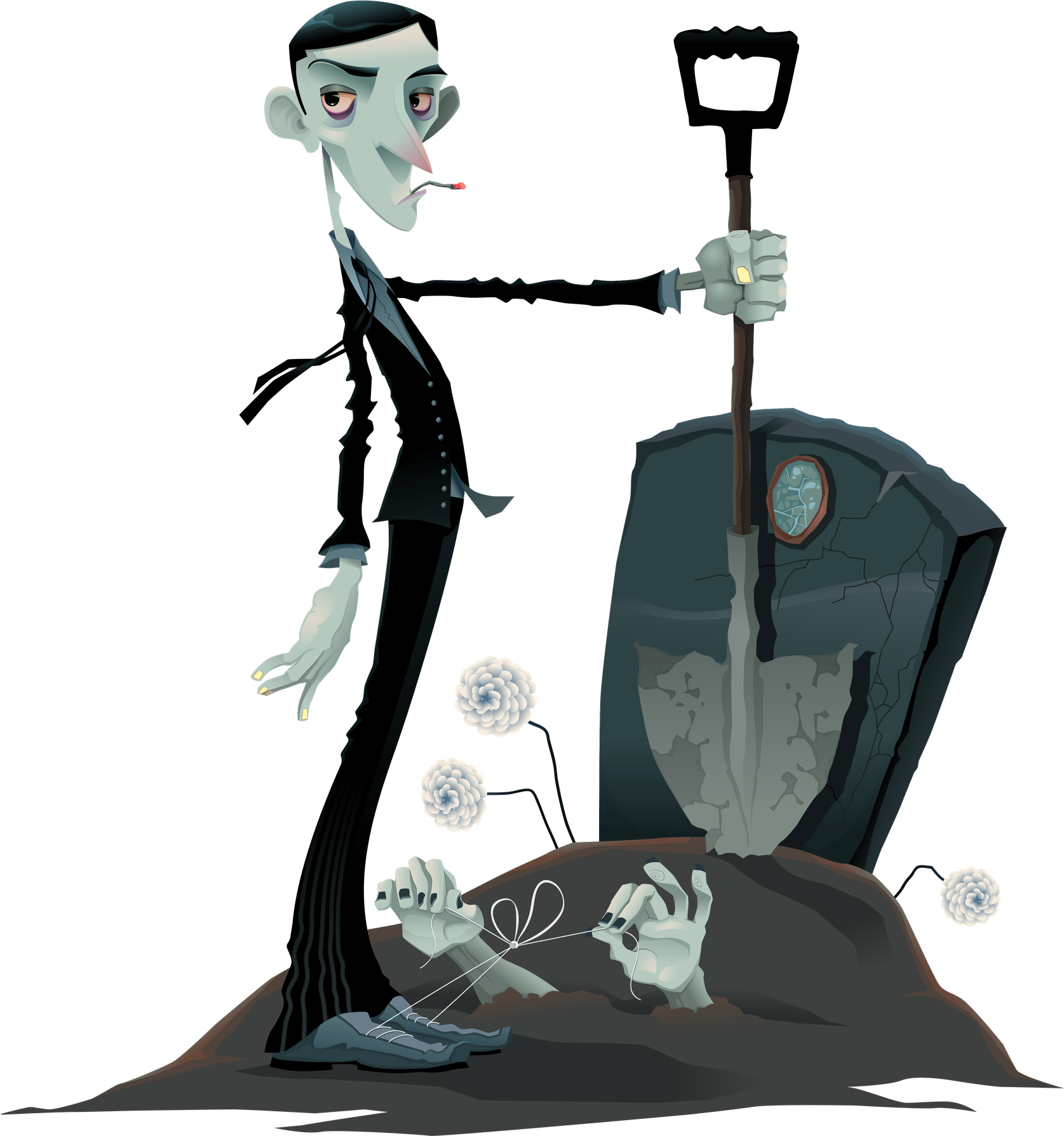 Zombie Png Background Isolated Image (black, indigo)