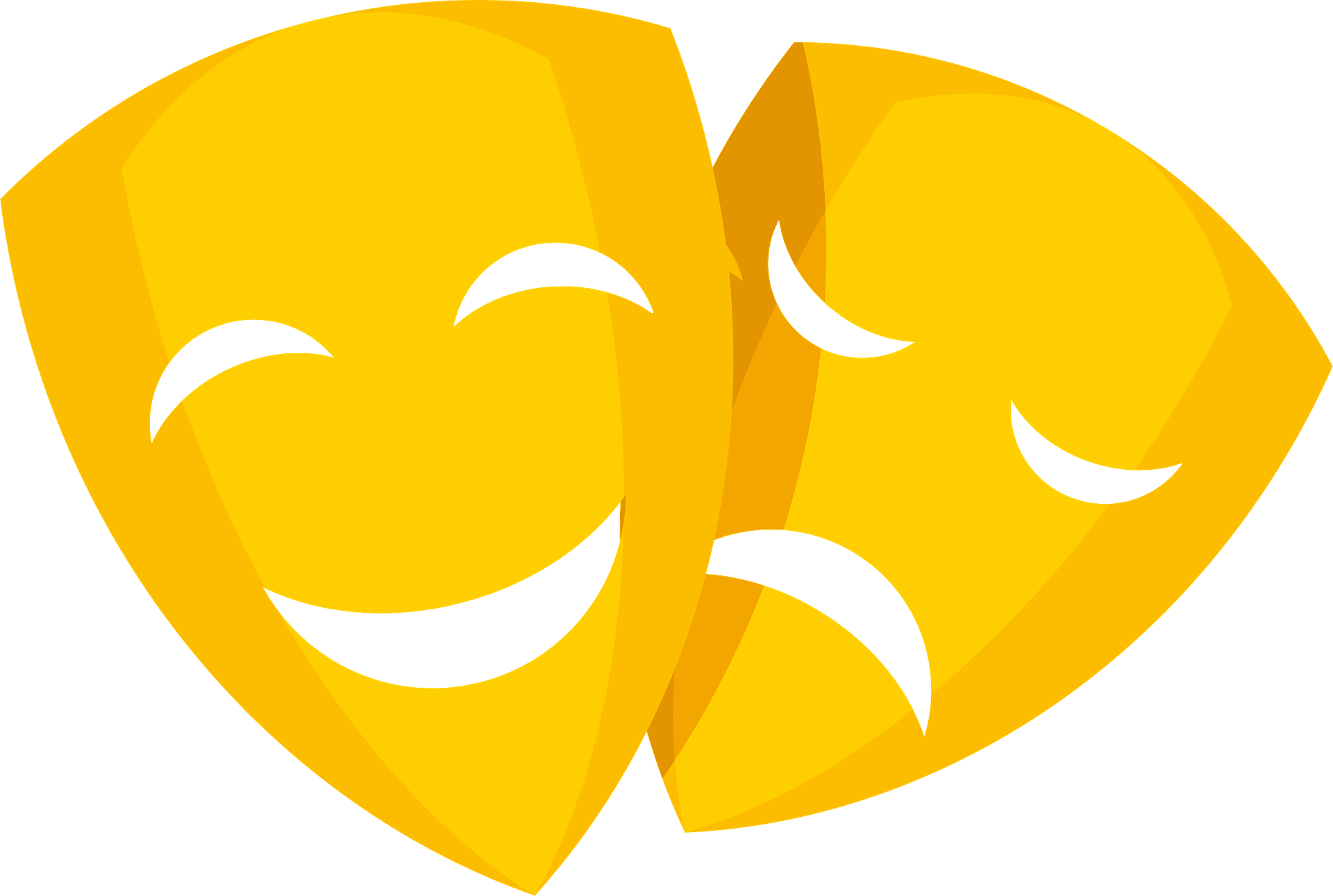 Comedy Mask Png Clipart (gray, orange, gold)