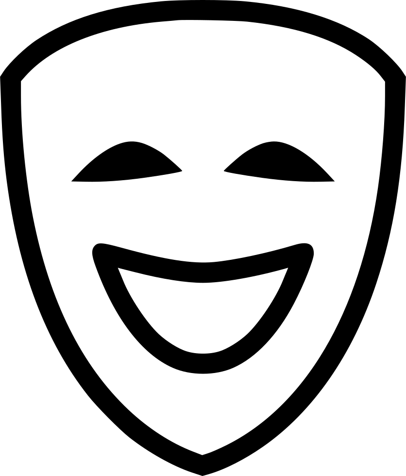 Comedy Mask Png File (black, white)