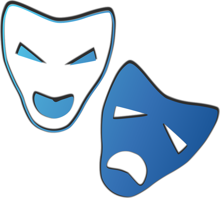 Comedy Mask Png Hd Isolated (black, teal)