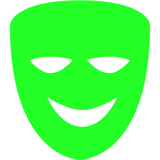 Comedy Mask Png Image (black, lime, green)