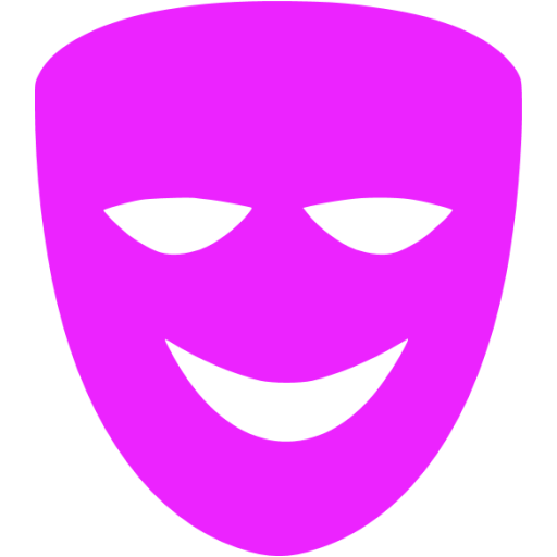 Comedy Mask Png Photo (black, purplish red)