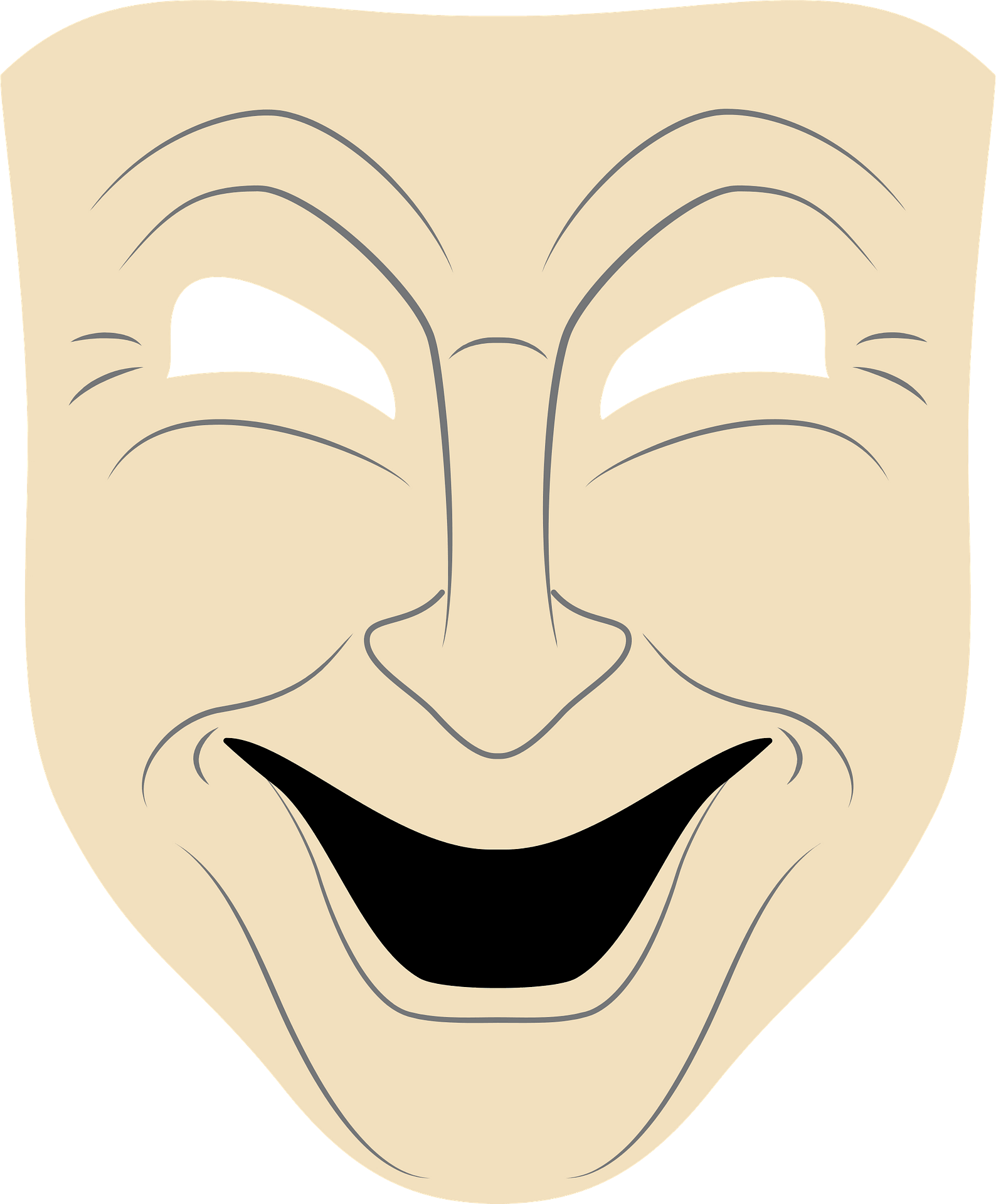 Comedy Mask Png Photos (gray, beige, black)