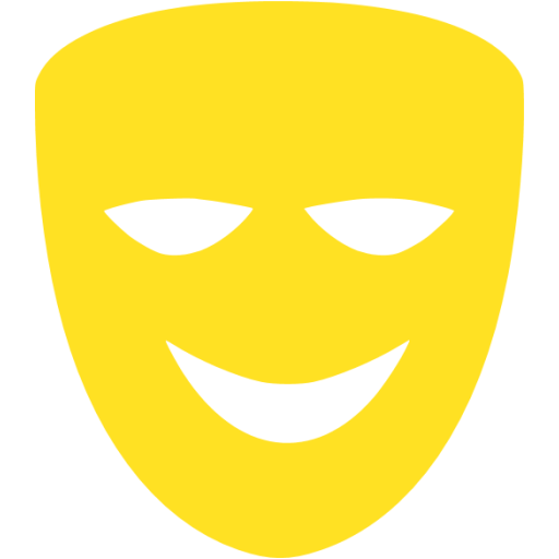 Comedy Mask Png Pic (black, gold)