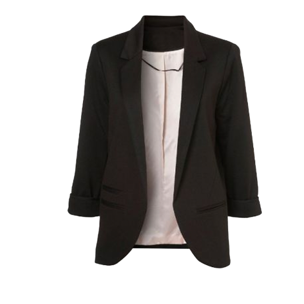 Women Black Blazer Transparent Png (black, white)