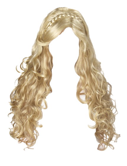 Women Blonde Hair Png File (black, gray)