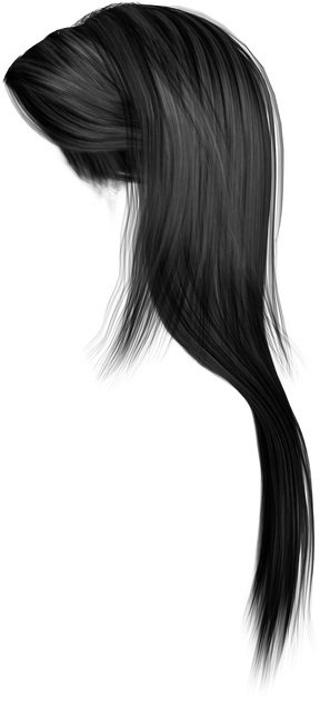 Women Hair Png Photo (black)