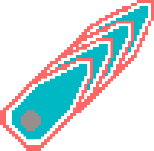 Comet Meteor Asteroid Png Cutout (teal, gray, white, black, salmon)