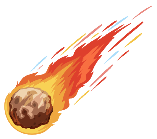 Comet Meteor Asteroid Transparent (chocolate, gold, maroon, black, salmon)