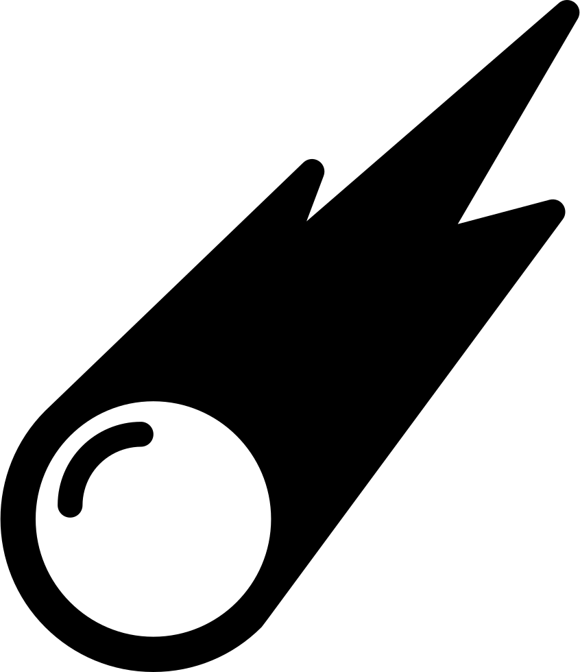 Comet Space Png File (black, white)