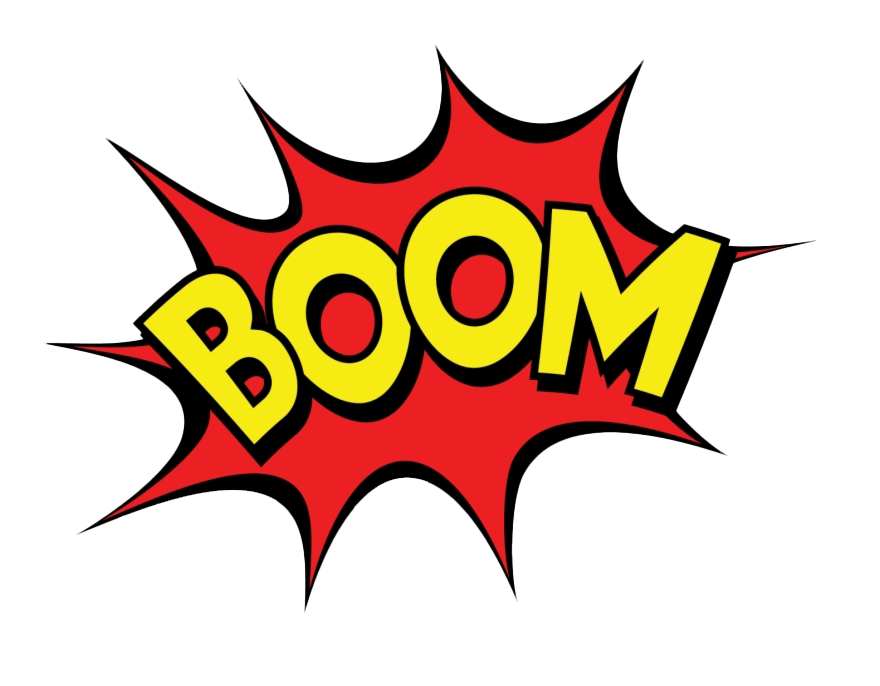 Comic Effect Boom Png (black, red, white, yellow)