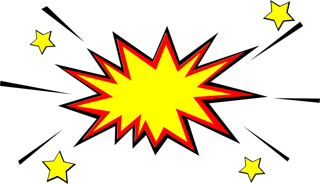 Comic Explosion Png File (yellow, black, maroon, red)