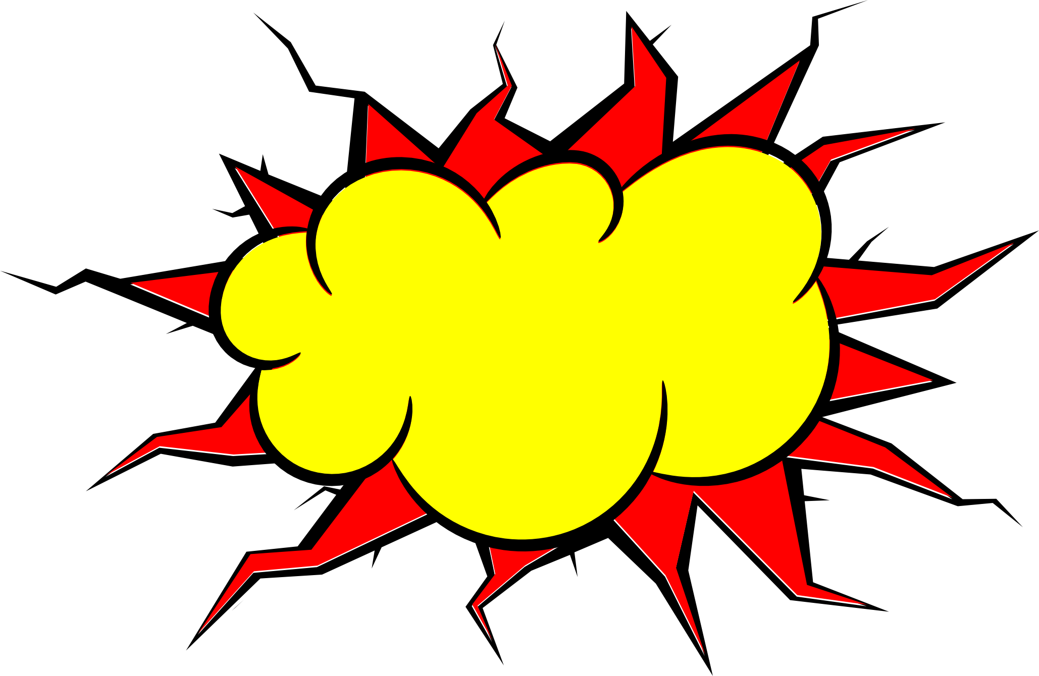 Comic Explosion Png Photo (yellow, lavender, white, black, red)