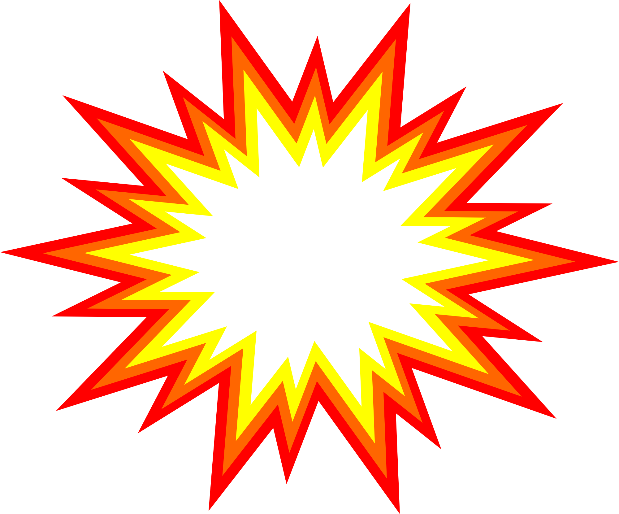 Comic Explosion Transparent Background (yellow, white, chocolate, red)