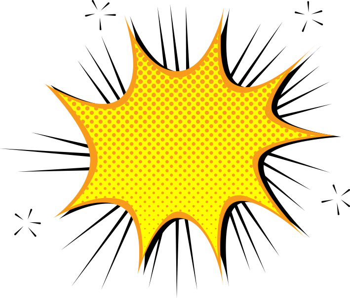 Comic Explosion Transparent Images Png (yellow, black, gold)