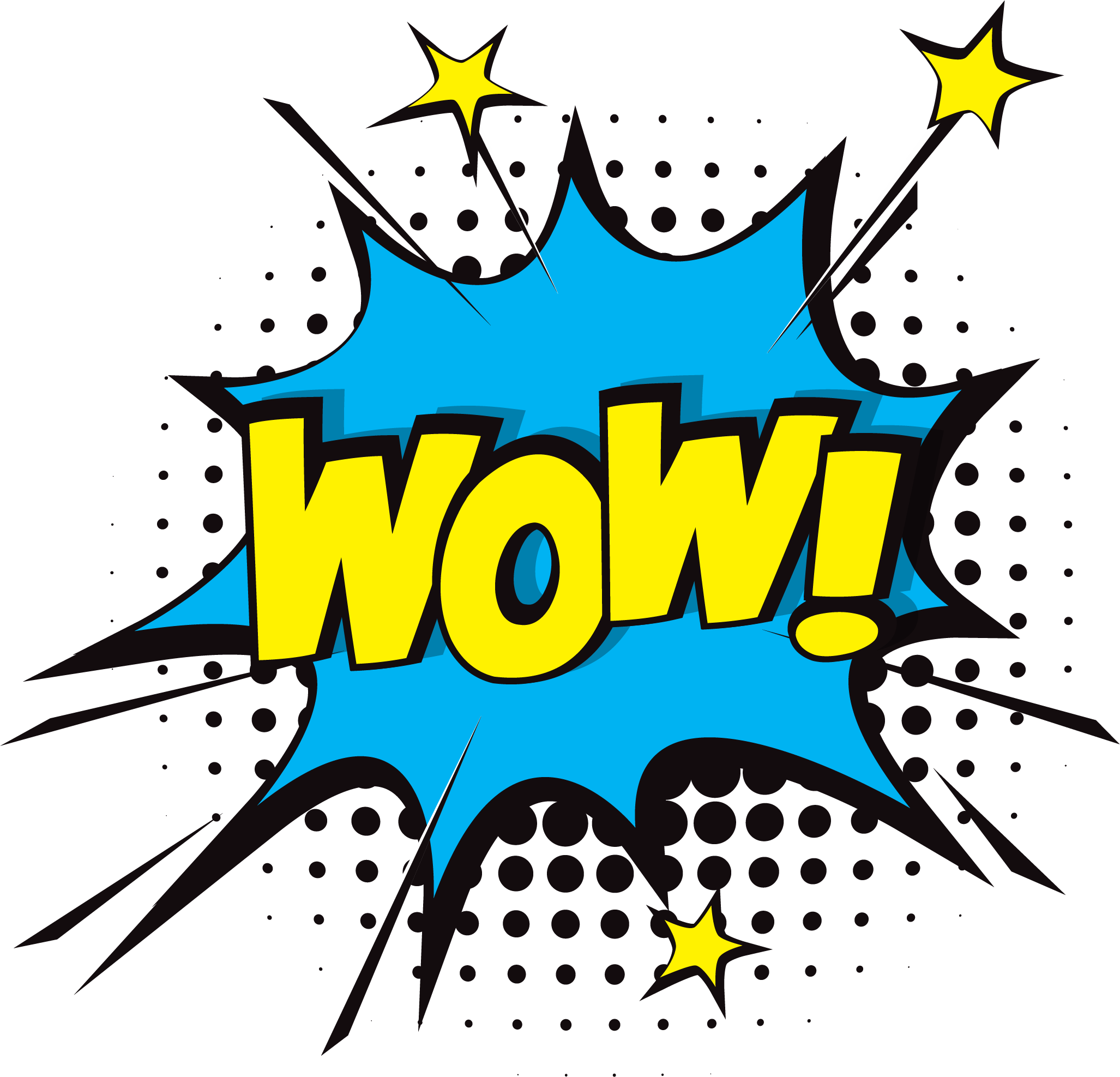 Comic Wow Png Picture (yellow, greenish blue, white)