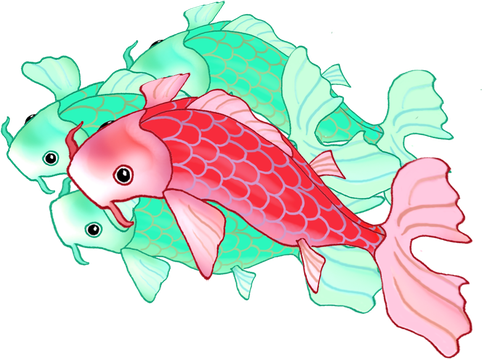 Common Carp Png Transparent (black, mint, pink, white)