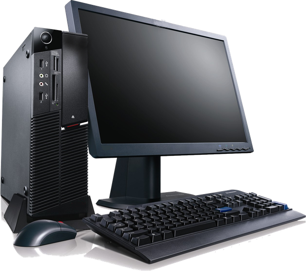 Computer Desktop Pc Download Png Isolated Image (black)